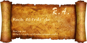 Rech Alfréda névjegykártya